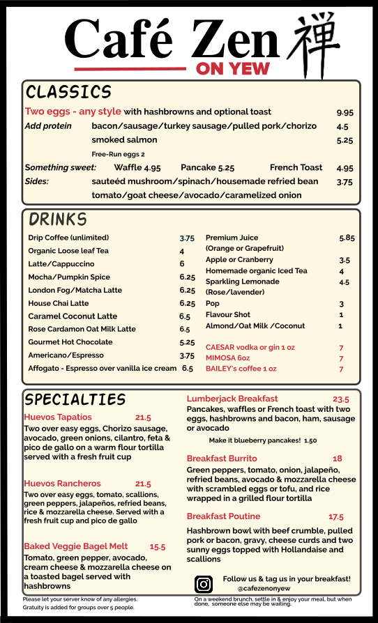 Brunch Menu
